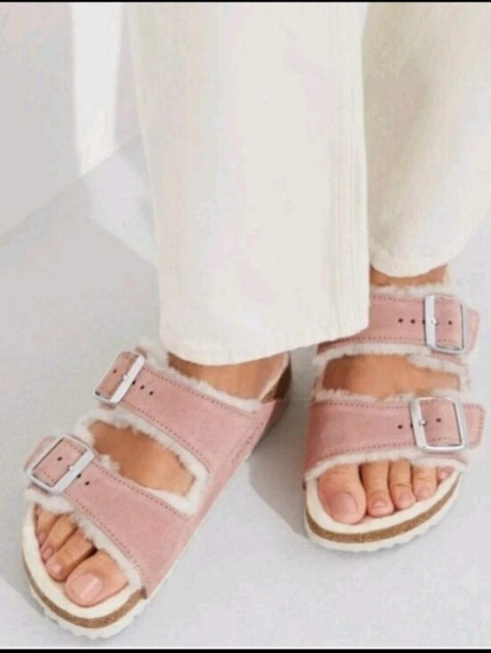 Birkenstock Women's Pink Suede Shearling Boston Clog Eur 38